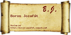 Boros Jozafát névjegykártya